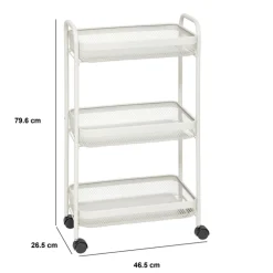 5five Desserte à roulette 3 niveaux, Beige