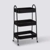 5five Desserte à roulette 3 niveaux, Métal noir