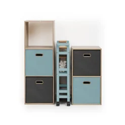 5five Desserte à roulettes 3 niveaux, Bleu artic