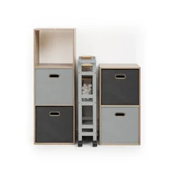 5five Desserte à roulettes 3 niveaux, Gris béton