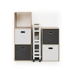 5five Desserte à roulettes 3 niveaux, Blanc coton