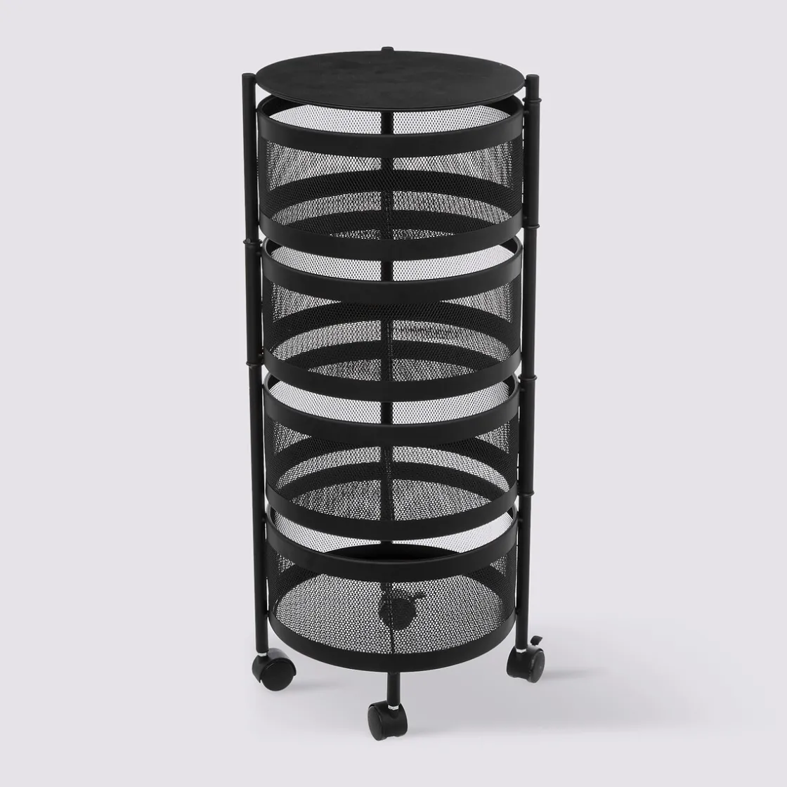 5five Desserte à roulettes 4 étages, Noir