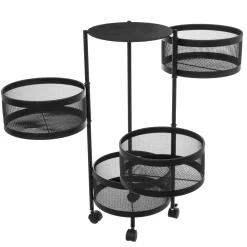 5five Desserte à roulettes 4 étages, Noir