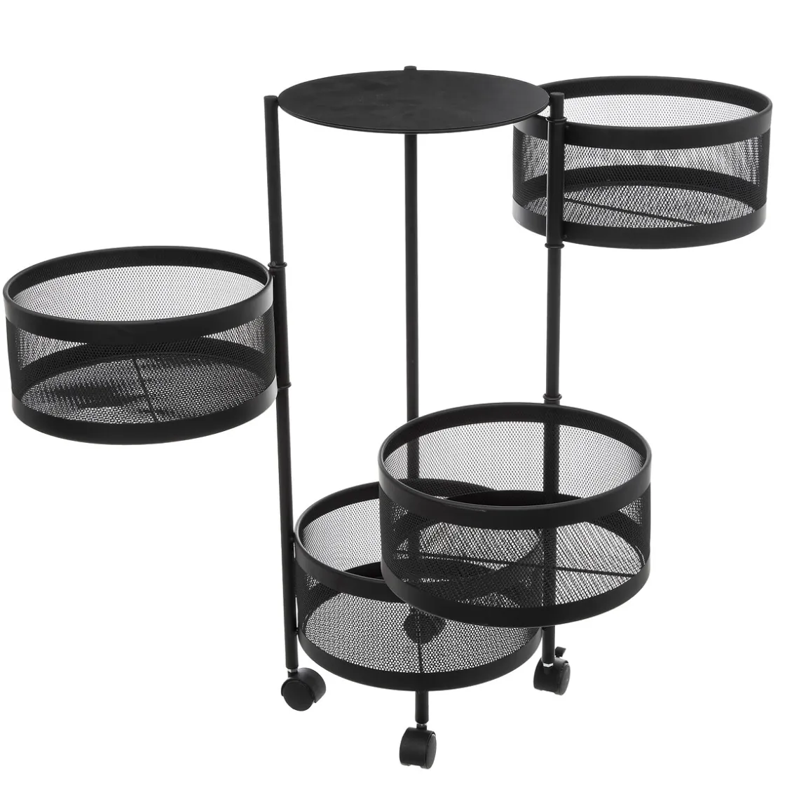 5five Desserte à roulettes 4 étages, Noir