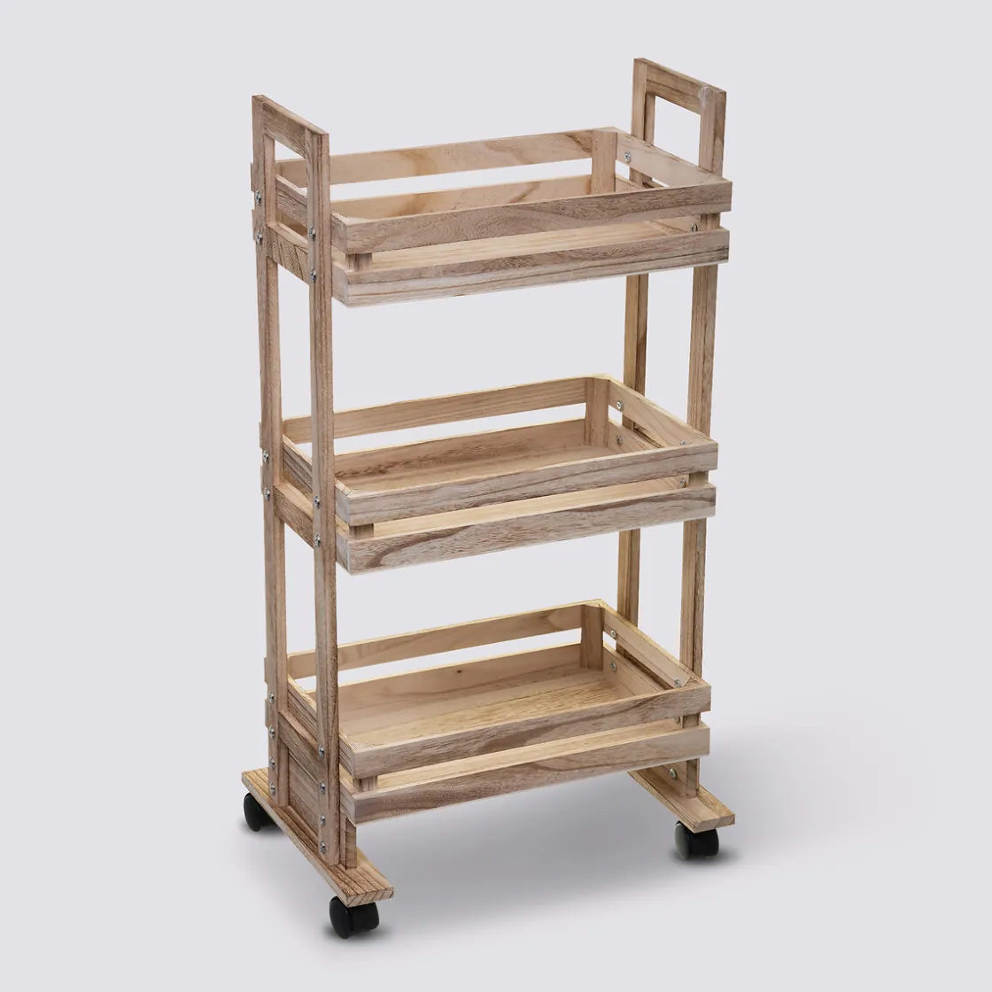 5five Desserte à roulettes 3 étages en bois