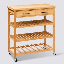 5five Desserte grand modèle 2 tiroirs, Bambou