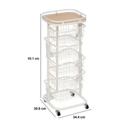 5five Desserte, L.34,5 cm, Blanc