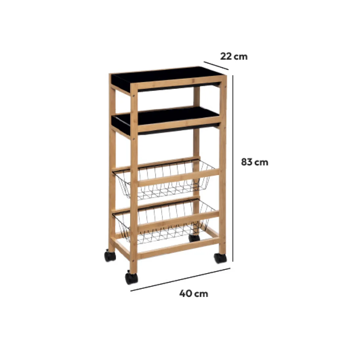 5five Desserte étroite 3 niveaux, Noir