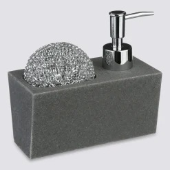 5five Distributeur de savon avec éponge 170ml, Noir