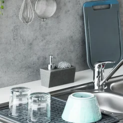 5five Distributeur de savon avec éponge 170ml, Noir