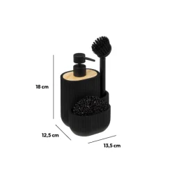 5five Distributeur de savon avec accessoires 500ml, Noir