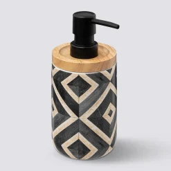 5five Distributeur de savon, Noir et beige