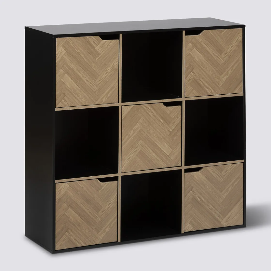 5five Etagère 9 cases, Effet bois et noir