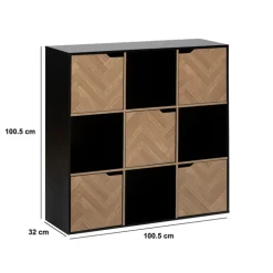 5five Etagère 9 cases, Effet bois et noir