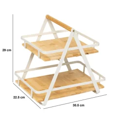 5five Etagère 2 niveaux avec anse, Bambou