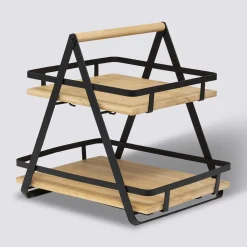 5five Etagère 2 niveaux avec anse, Bambou