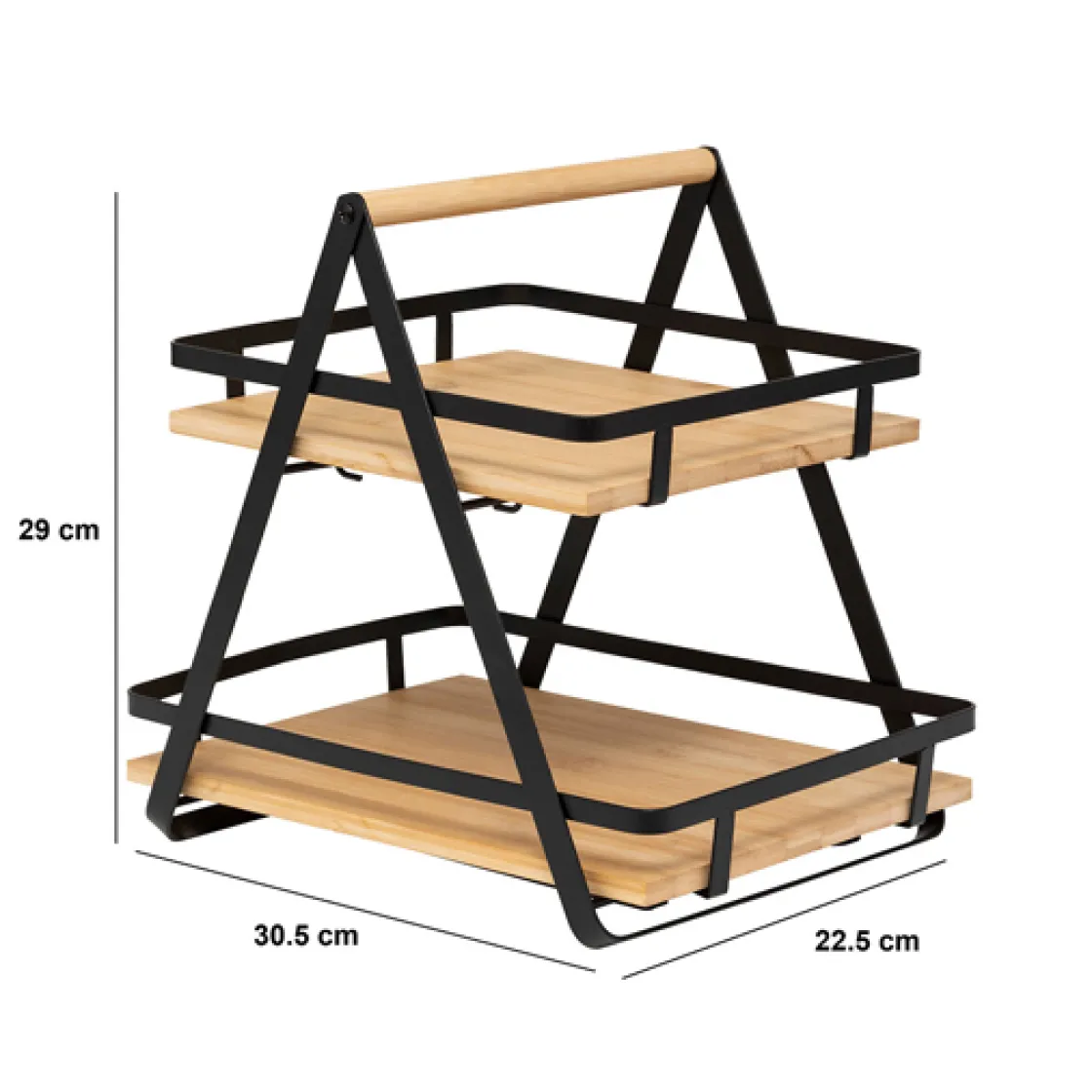 5five Etagère 2 niveaux avec anse, Bambou