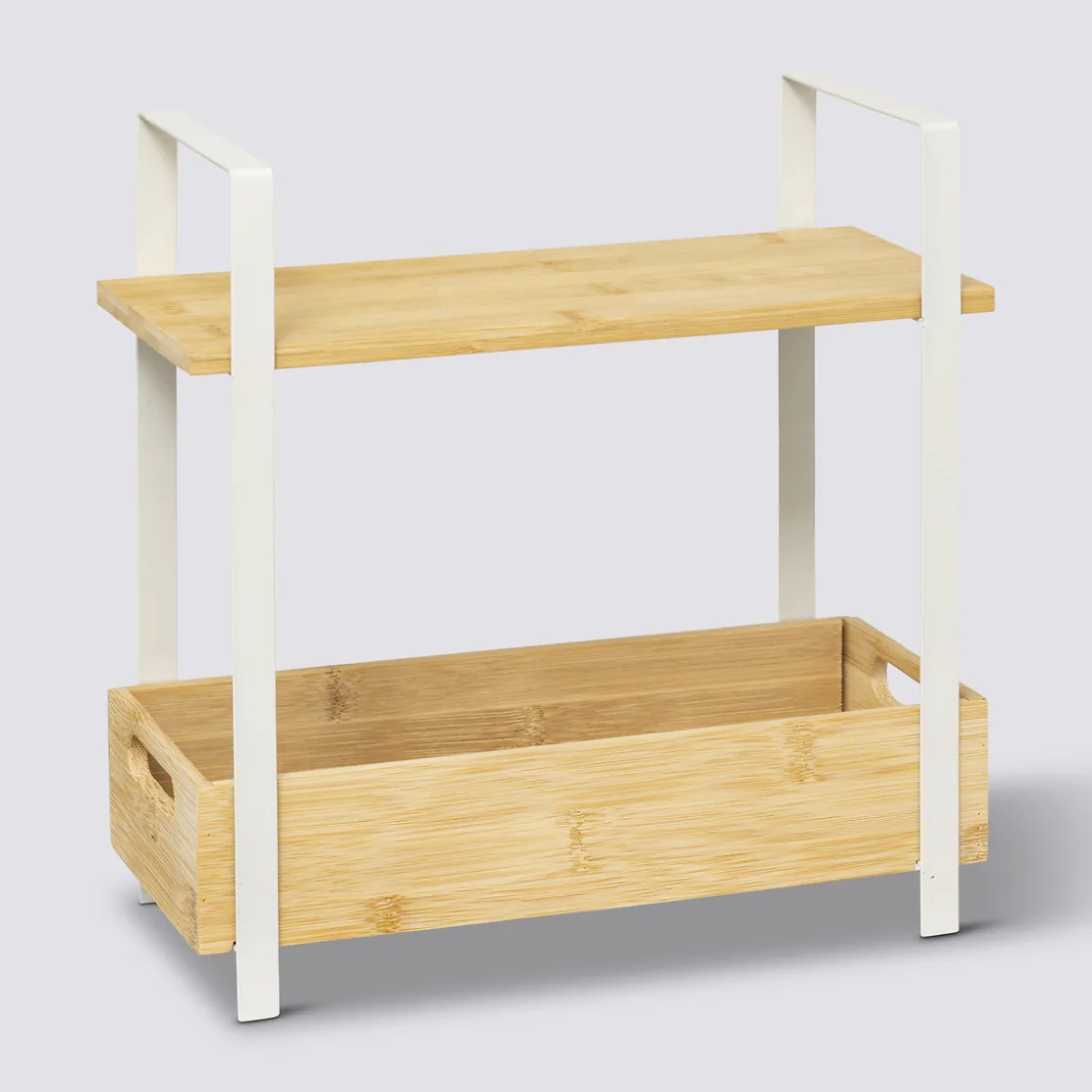 5five Etagère 2 niveaux avec bac de rangement, Bambou