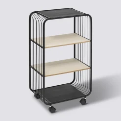 5five Etagère 3 niveaux, Métal et bois, Beige