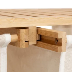 5five Etagère avec 2 sacs à linge, Bambou