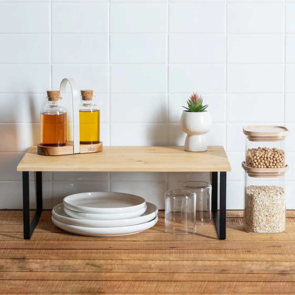 5five Etagère de rangement, Bambou, Noir