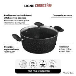 5five Faitout Aluminium forgé, 28 cm