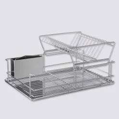 5five Égouttoir acier 2 niveaux avec plateau, Inox