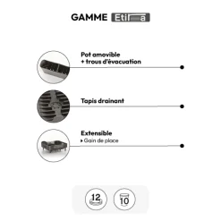 5five Égouttoir extensible 12 assiettes, Gris