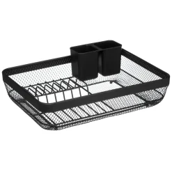 5five Égouttoir métal  avec plateau, Noir