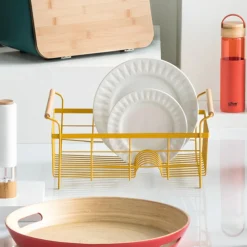 5five Égouttoir métal avec plateau, Blanc