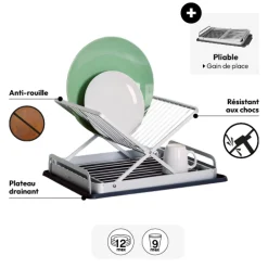 5five Égouttoir pliable, Gris