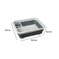 5five Égouttoir silicone rétractable, Gris et blanc