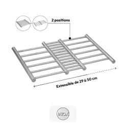 5five Grand dessous de plat extensible, Inox