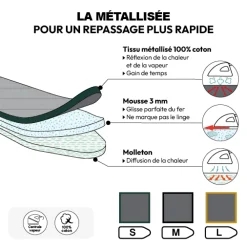5five Housse à repasser 3 couches S, Gris clair