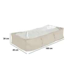 5five Housse de rangement lit, 100x20 cm, Beige