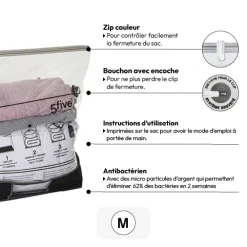 5five Housse rangement sous vide 60x45x15cm