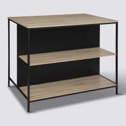 5five Ilot de bar avec rangement, Effet chêne naturel