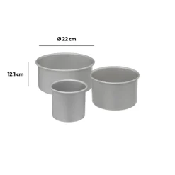 5five Lot 3 moules à gâteaux bord haut, Aluminium
