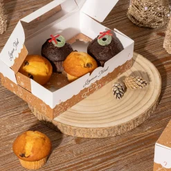 5five Lot de 5 boîtes à cupcakes, Beige