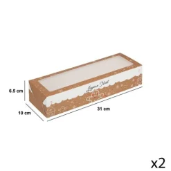 5five Lot de 2 boîtes à gâteaux, Beige
