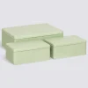5five Lot de 3 boîtes de rangement, L.31/20,5 cm, Vert Clair