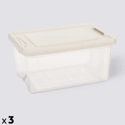 5five Lot de 3 boîtes de rangement 16L