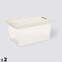 5five Lot de 2 boîtes de rangement 30L