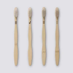 5five Lot de 4 brosses à dents, Bambou