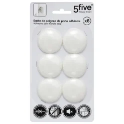 5five Lot de 6 butées de poignée de porte adhésives