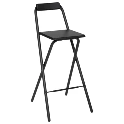 5five Lot de 2 chaises de bar pliantes, Noir