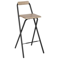 5five Lot de 2 chaises de bar pliantes, Effet chêne naturel
