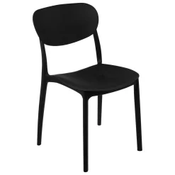 5five Lot de 4 chaises empilables plastique, Noir