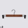 5five Lot de 2 cintres à pinces, Bois foncé