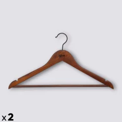 5five Lot de 2 cintres, Bois foncé